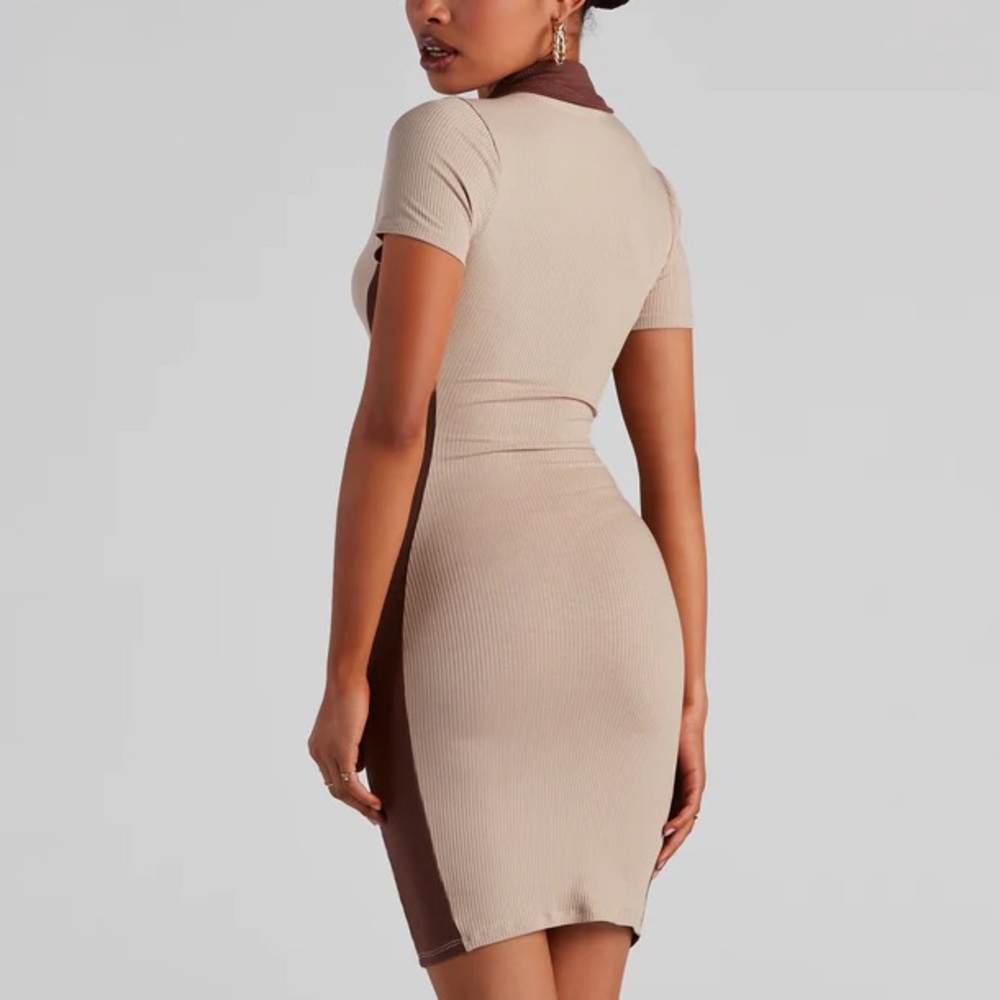 Brown Collared Dress - image 3